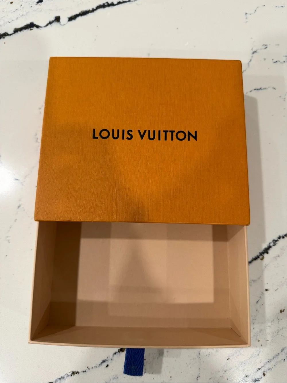 Louis Vuitton Orange Box with Navy Pull Tab